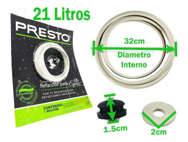 Empaque Y Válvula Para Olla Express Presto 21 Lts - Imagen 2
