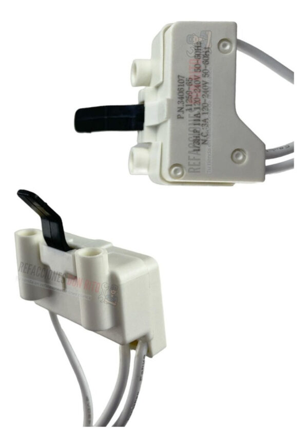 Switch Tapa Puerta 3 Cable Secadora Compatible Con Whirlpool - Imagen 2