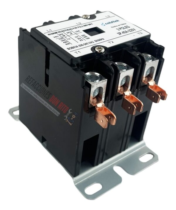 Contactor 3 Polos 220v 40 Amp Refrigeracion Aire Acondiciona - Imagen 3