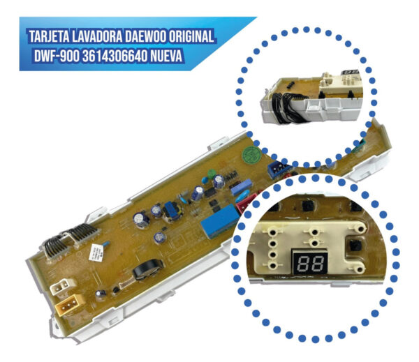 Tarjeta Lavadora Daewoo Original Dwf-900 3614306640 Nueva - Imagen 2