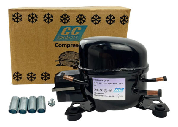 Compresor Refrigerador Cold City De 1/8 Hp Gas R134 - Imagen 2