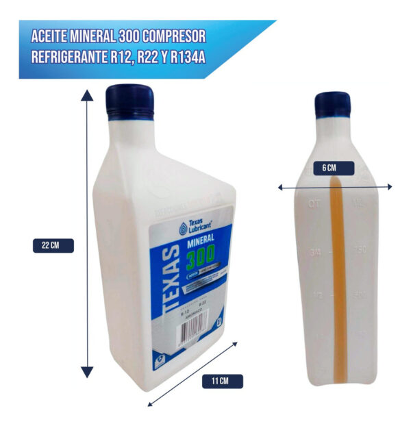 Aceite Mineral 300 Compresor Refrigerante R12, R22 Y R134a - Imagen 2