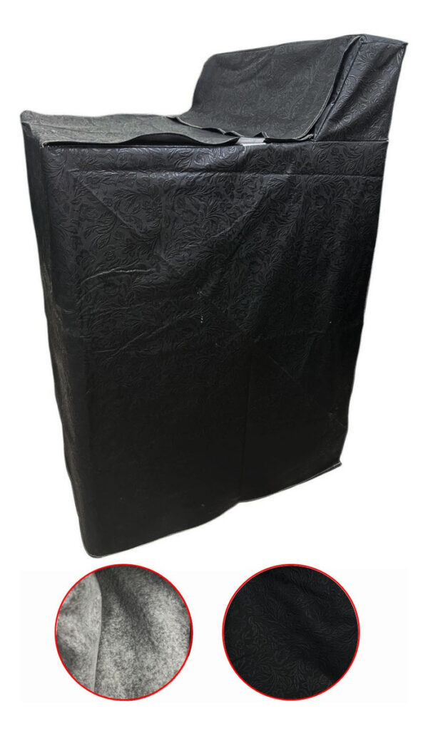 Funda Lavadora Afelpada Gruesa Reforzada 13kg A 22kg Negra - Imagen 2