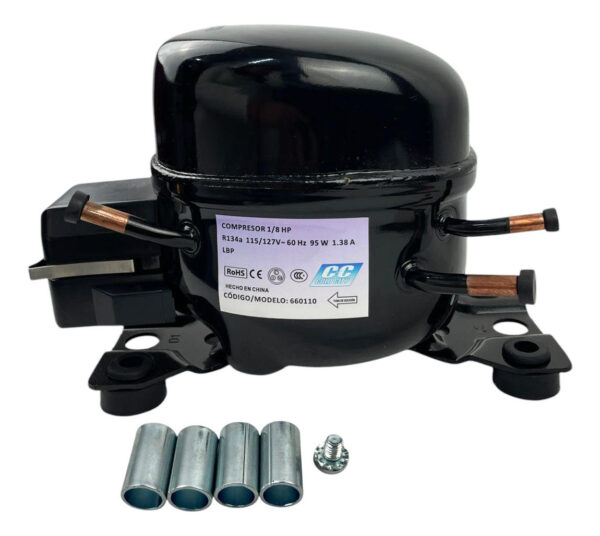 Compresor Refrigerador Cold City De 1/8 Hp Gas R134 - Imagen 3