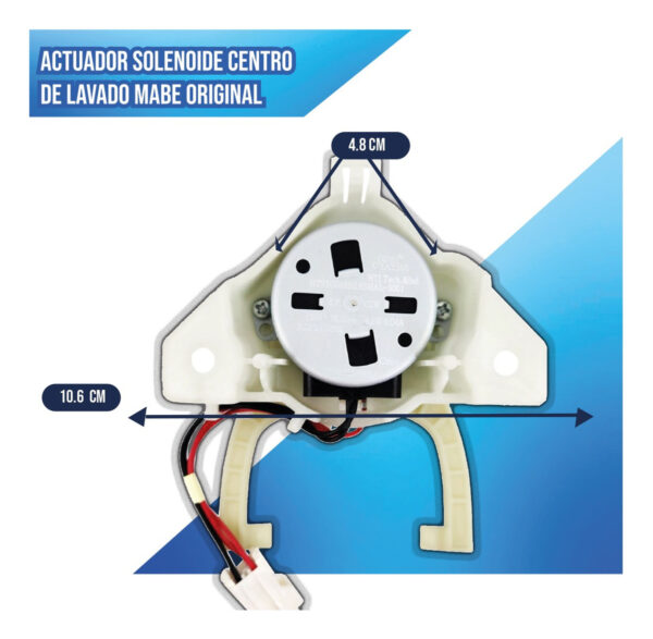 Actuador Solenoide Centro De Lavado Mabe Original - Imagen 2