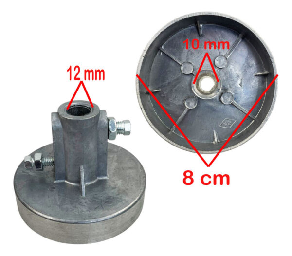 Polea Motor Secado Lavadora 2 Tinas E/10mm Sal/12mm Dia 8cms - Imagen 6
