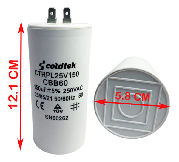Capacitor 150 Mfd 150uf 250v Para 110v Luz Casa O 220v Nuevo - Imagen 3