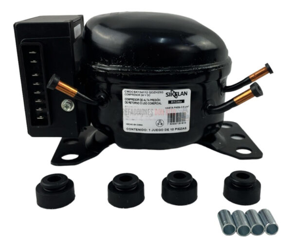 Compresor Alta Presión 12 O 24v Qdzh25g Sikelan R134a 1/12hp - Imagen 3