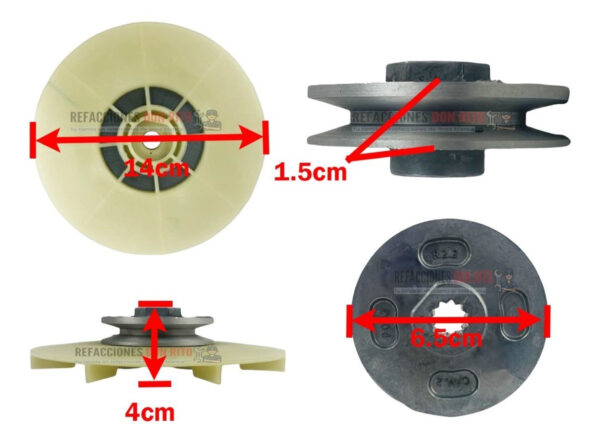 Polea Ventilador Motor Lavadora Mabe Easy Kraken Original Ge - Imagen 4