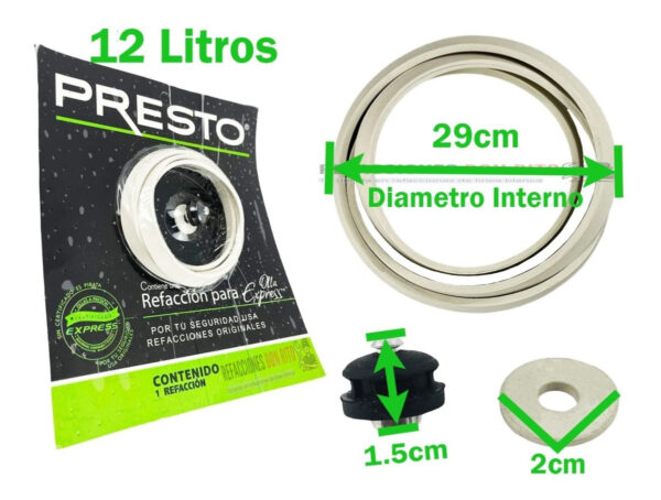 Empaque Y Válvula Para Olla Express Presto 12 Lts - Imagen 2