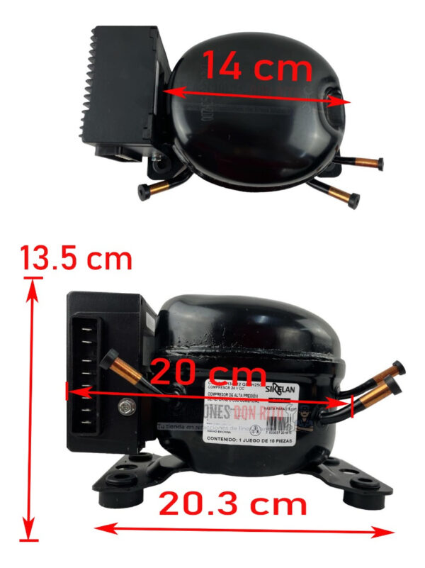 Compresor Alta Presión 12 O 24v Qdzh25g Sikelan R134a 1/12hp - Imagen 5