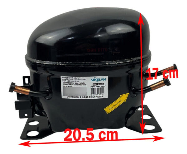 Compresor Sikelan 1/4 + Pesado Hp 110v R134a Cmresk014p - Imagen 3