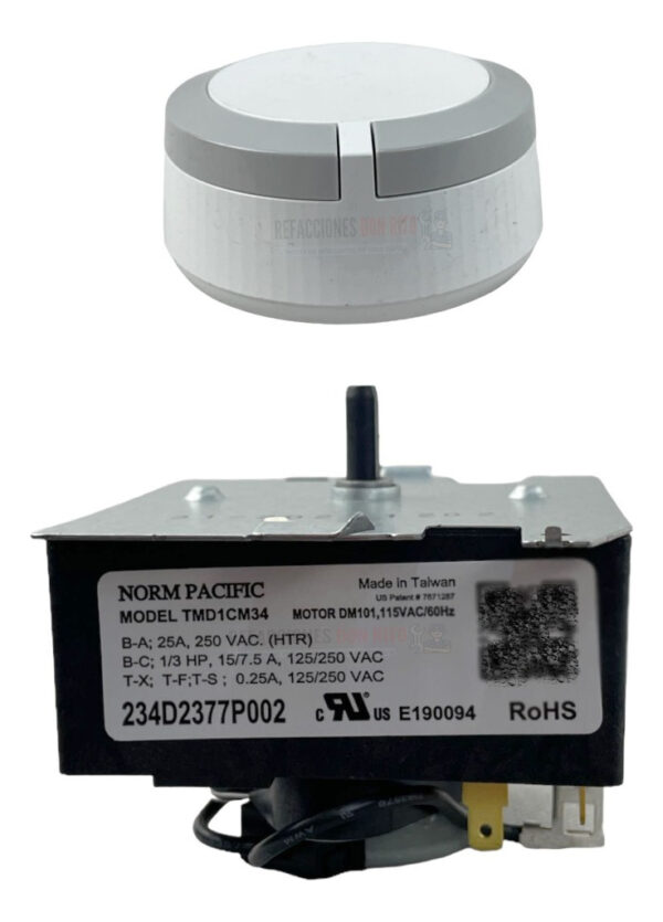 Timer Secadora Mabe Ge Original Con Perilla 234d2377p002 - Imagen 2