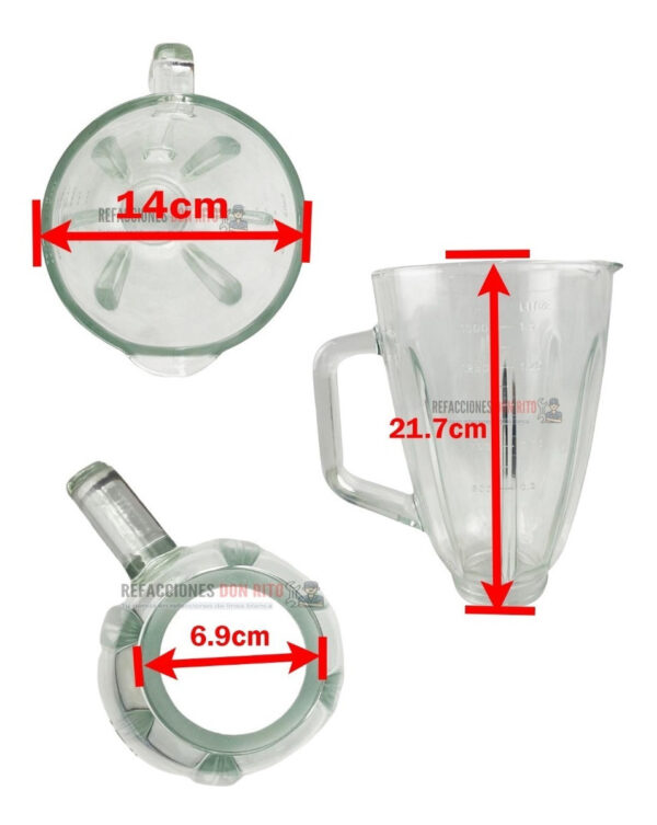 Vaso De Vidrio Para Licuadora Hamilton Beach 1500 Ml - Imagen 3