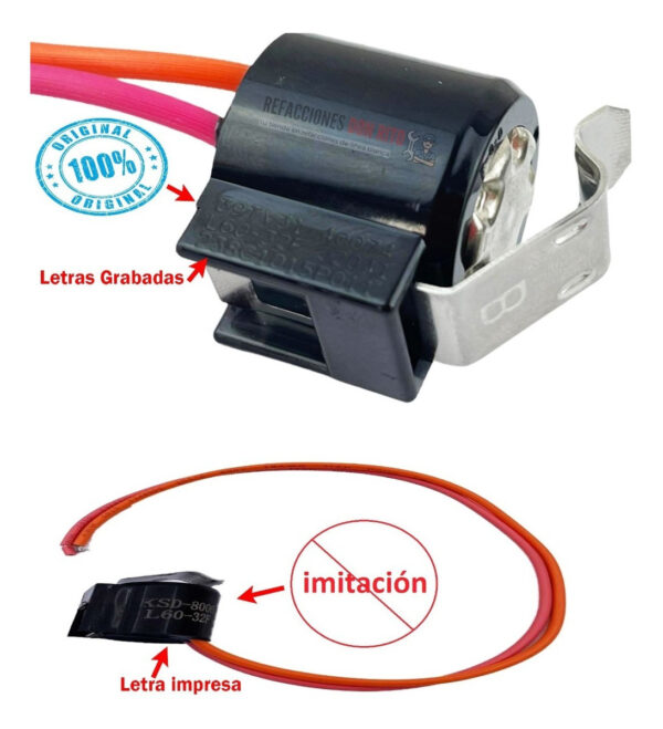 Pastilla Deshielo Bimetal Térmico Refrigerador Mabe Original - Imagen 2