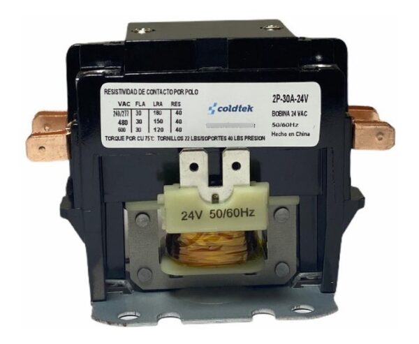 Contactor 2 Polos 24v 30 Amp Refrigeración Aire Acondicionado - Imagen 2