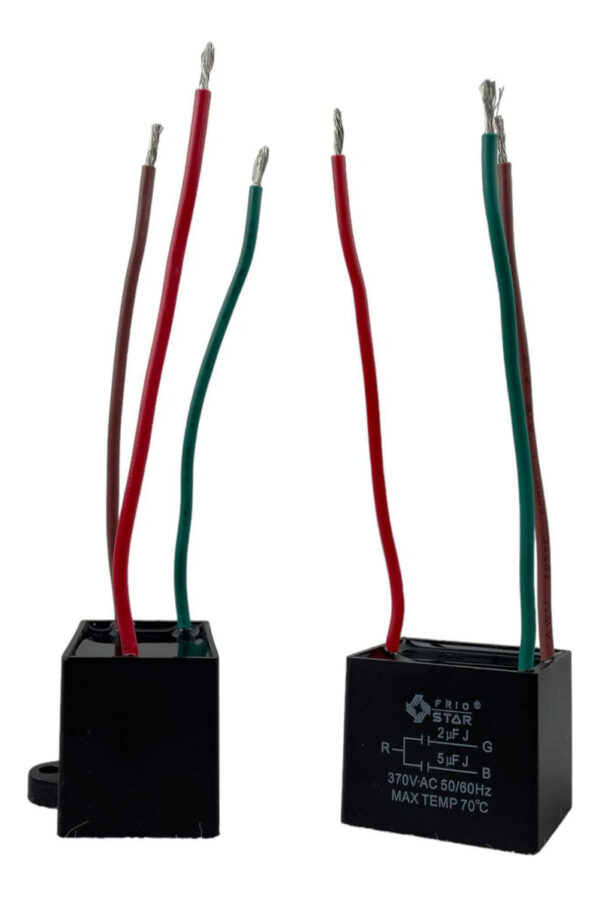 Capacitor 2 + 5 Uf Para Ventilador De Techo 3 Cables 370vac - Imagen 2