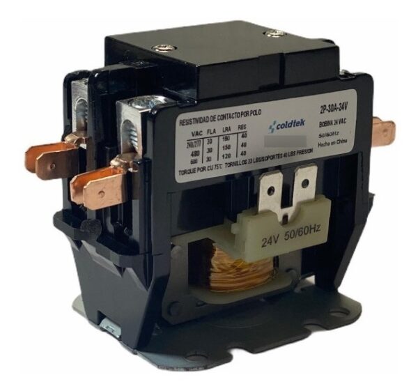 Contactor 2 Polos 24v 30 Amp Refrigeración Aire Acondicionado - Imagen 3