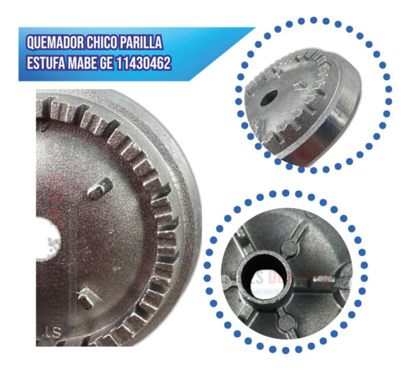 Quemador Chico Parilla Estufa Mabe Ge 11430462 Original - Imagen 3