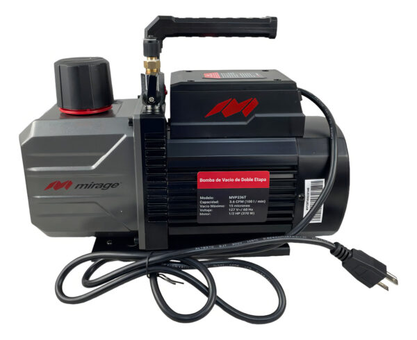 Bomba De Vacío 3.6 Cfm Mirage Dos Etapas Potencia 1/2 Hp MVP236T 127V - Imagen 4
