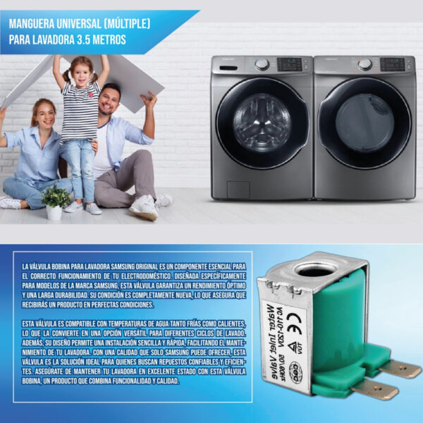 Válvula Bobina Lavadora Para Samsung 1 Pz - Imagen 2