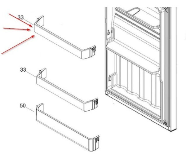Anaquel Puerta Refrigerador Mabe Ge Original 225d6727p001 - Imagen 2