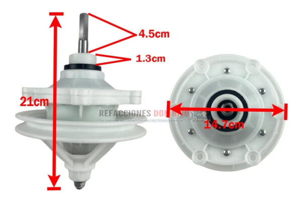 Transmisión Lavadora Ekt Elektra Flecha Cuadra 6 Tornillos - Imagen 6