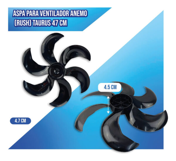 Aspa Para Ventilador Anemo (rush) Taurus 47 Cm - Imagen 3
