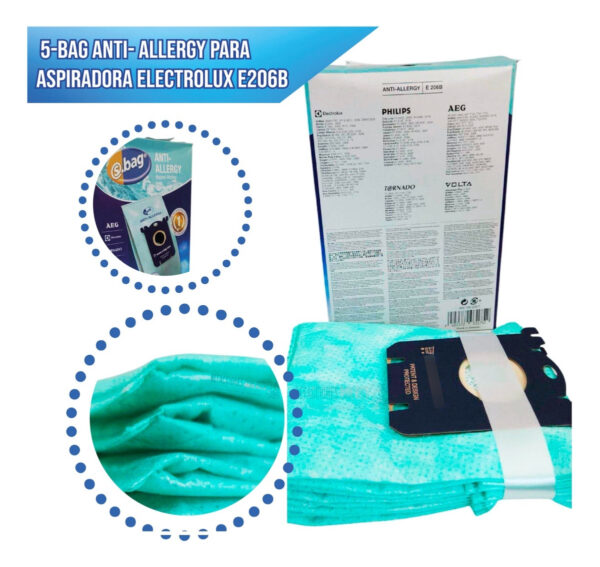 Bolsas S-bag Anti-allergy Para Aspiradora Electrolux E206b - Imagen 4