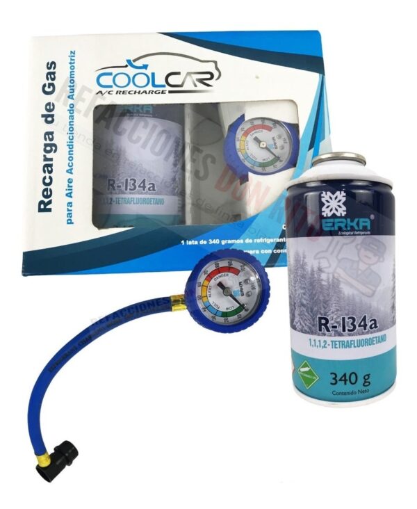Kit De Recarga Con Manómetro Para Autos R134a