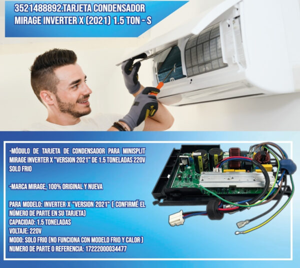 Tarjeta Condensador Mirage Inverter X (2021) 1.5 Ton - Sf - Imagen 2