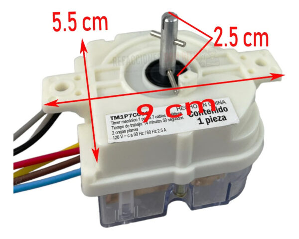 Reloj 7 Cables Orejas Planas Lavadora 14min 50 Seg - Imagen 6