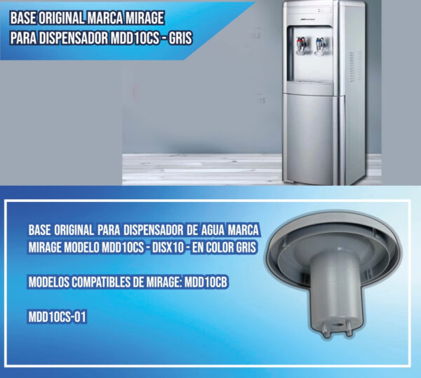 Base Original Marca Mirage Para Dispensador Mdd10cs - Gris - Imagen 3
