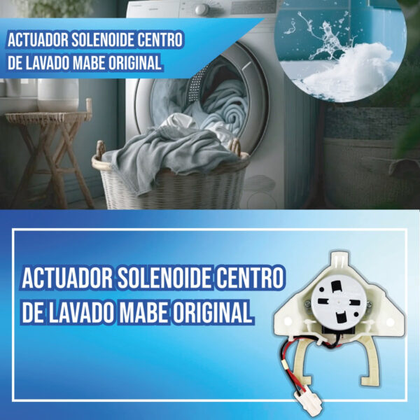 Actuador Solenoide Centro De Lavado Mabe Original - Imagen 4