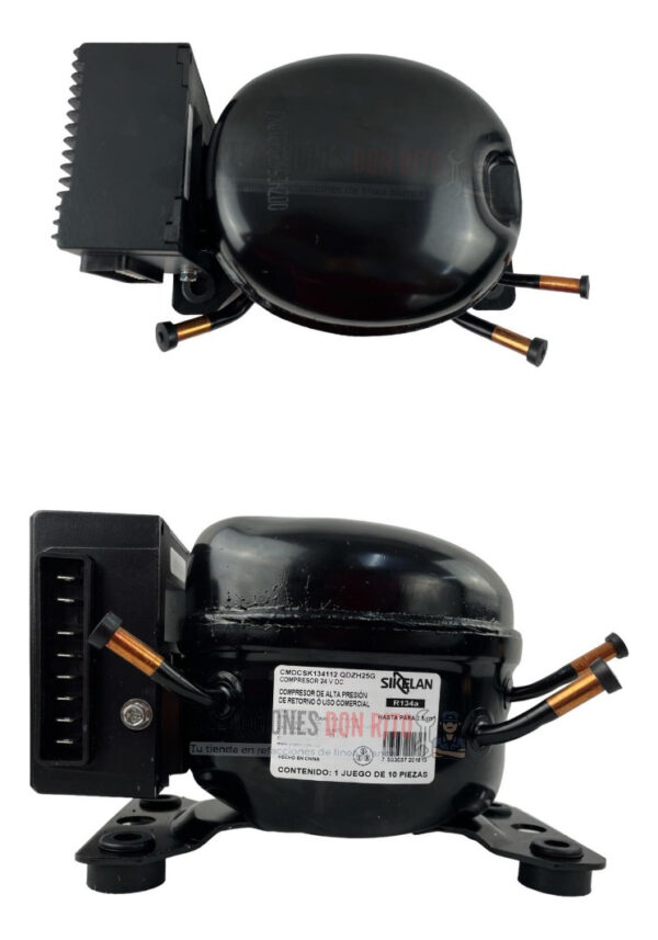 Compresor Alta Presión 12 O 24v Qdzh25g Sikelan R134a 1/12hp - Imagen 9