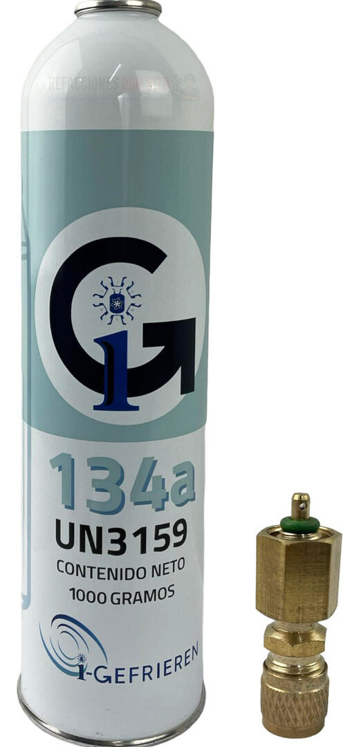 Bote De 1kg R134a Con Válvula Para Tanque De Gas Erka