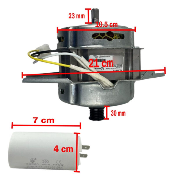 Motor Lavadora Sirve Koblenz Iem Reversible Con Capacitor - Imagen 6