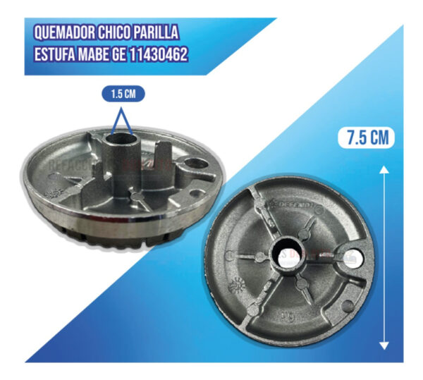 Quemador Chico Parilla Estufa Mabe Ge 11430462 Original - Imagen 5
