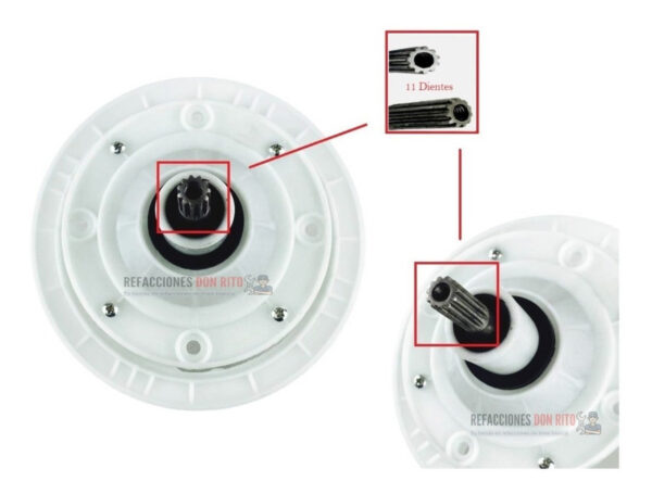 Transmision Lavadora Easy Sirve Frigidaire 11 Dientes Mabe - Imagen 6