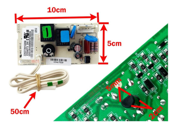 Tarjeta Refrigerador Mabe 200d9607g008 Sustitut 225d7291g006 - Imagen 5