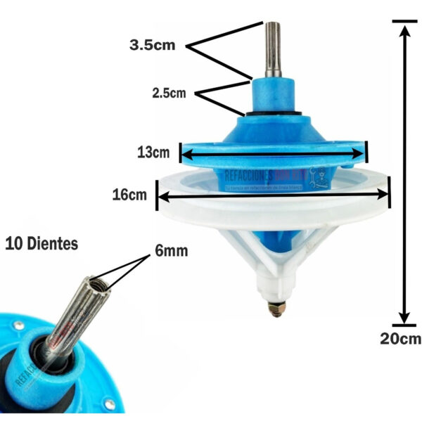 Transmisión Lavadora Easy De 2 Tinas 10 Dientes - Imagen 7