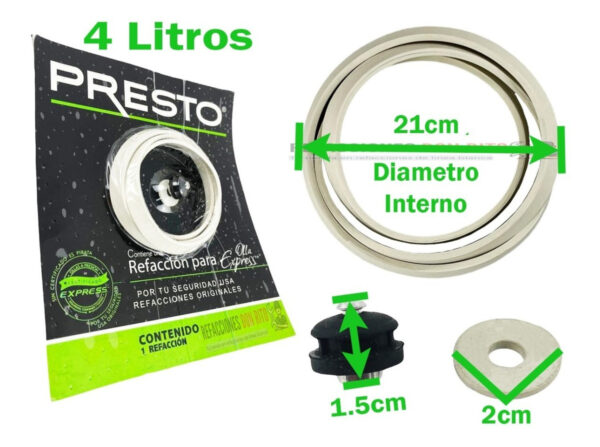 Empaque Y Válvula Para Olla Express Presto 4 Lts - Imagen 8