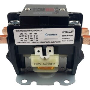 Contactor 2 Polos 220v 40 Amp Refrigeracion Aire Acondiciona