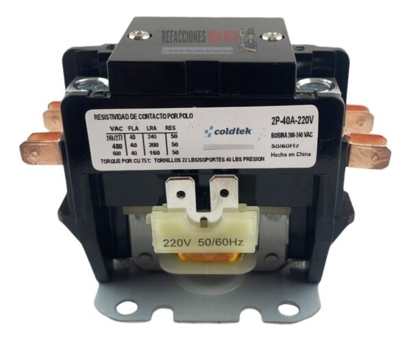 Contactor 2 Polos 220v 40 Amp Refrigeracion Aire Acondiciona