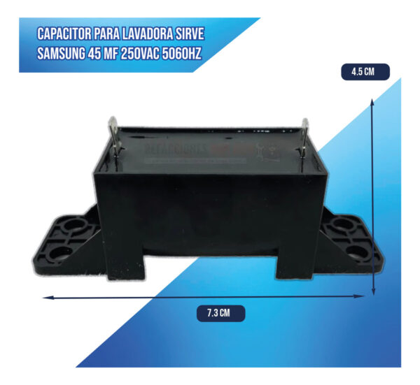 Capacitor Para Lavadora Sirve Samsung 45 Mf 250vac 50/60hz - Imagen 4