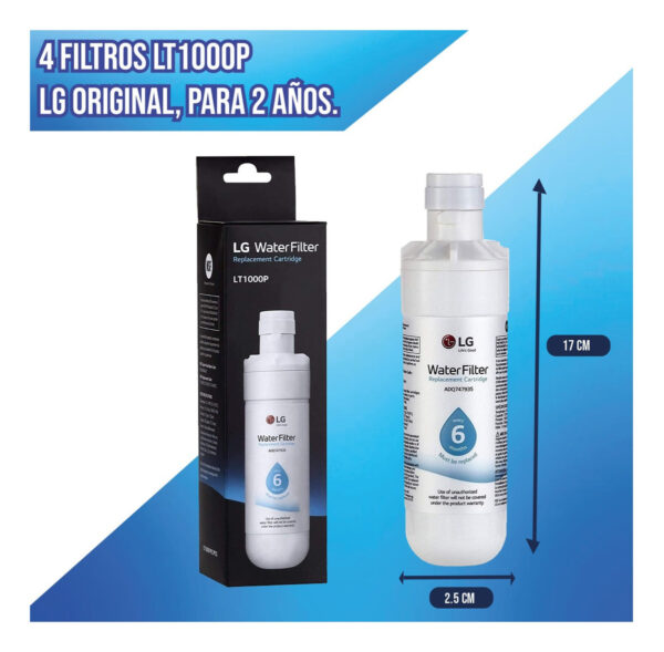 4 Filtros Lt1000p LG Original, Para 2 Años. - Imagen 3