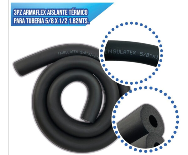 3pz Armaflex Aislante Térmico Para Tubería 5/8 X 1/2 1.82mts - Imagen 3