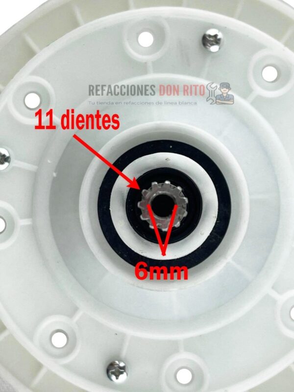 Transmisión Para Lavadora Koblenz 8 Hoyos 11 Dientes - Imagen 8