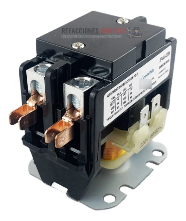 Contactor 2 Polos 220v 40 Amp Refrigeracion Aire Acondiciona - Imagen 7