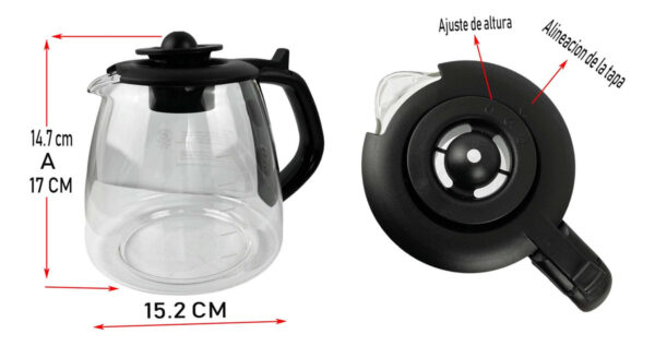 Jarra Repuesto Cafetera 12 Tazas Universal Varias Marcas - Imagen 7